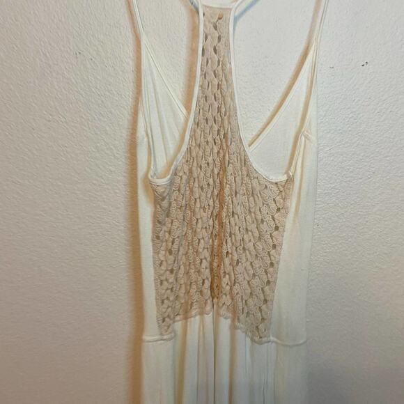 TYLIE Revolve Ivory High Low Tank Crochet Sleeveless Maxi Dress Size Large - Picture 10 of 10